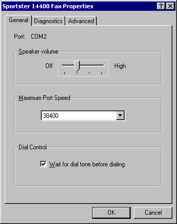 Modem Properties – General